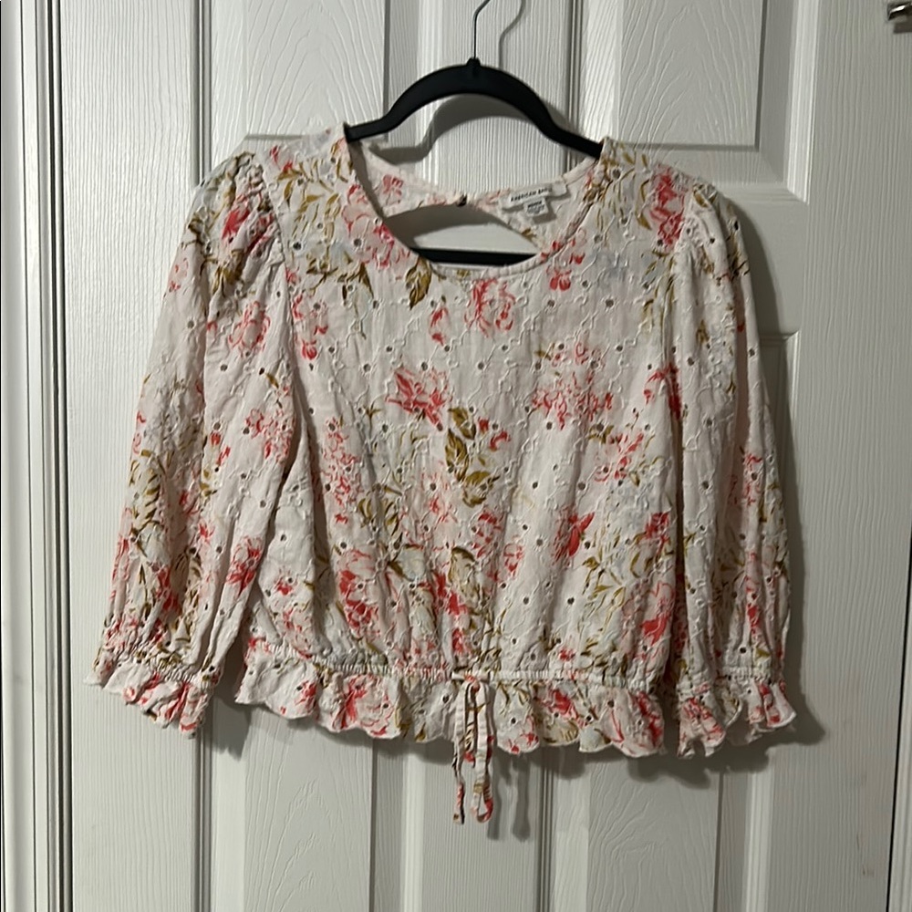 American Eagle Outfitters cottage core, cropped eyelit top